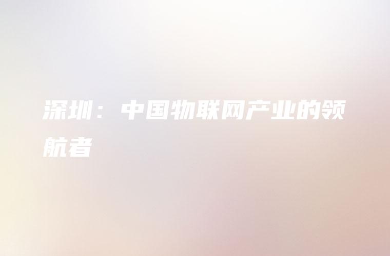 深圳：中国物联网产业的领航者