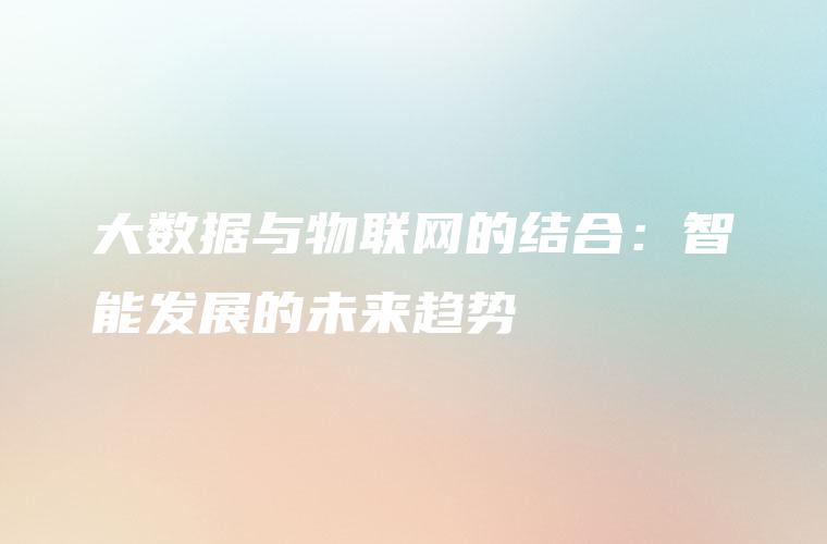 大数据与物联网的结合：智能发展的未来趋势