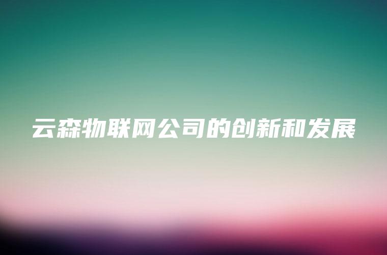 云森物联网公司的创新和发展