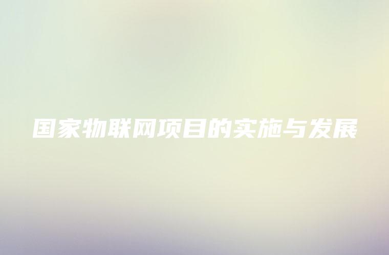 国家物联网项目的实施与发展