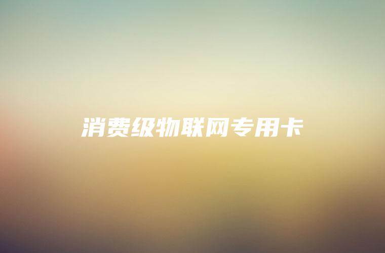 消费级物联网专用卡