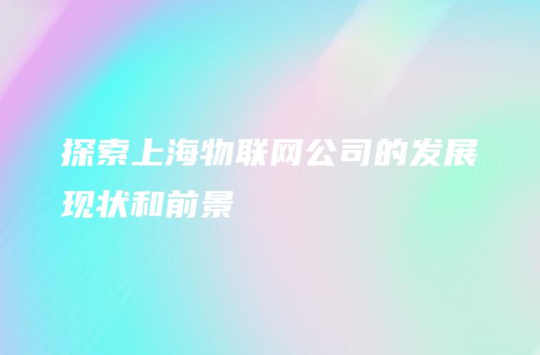探索上海物联网公司的发展现状和前景