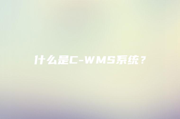 什么是C-WMS系统？