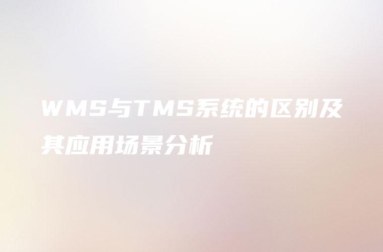 WMS与TMS系统的区别及其应用场景分析