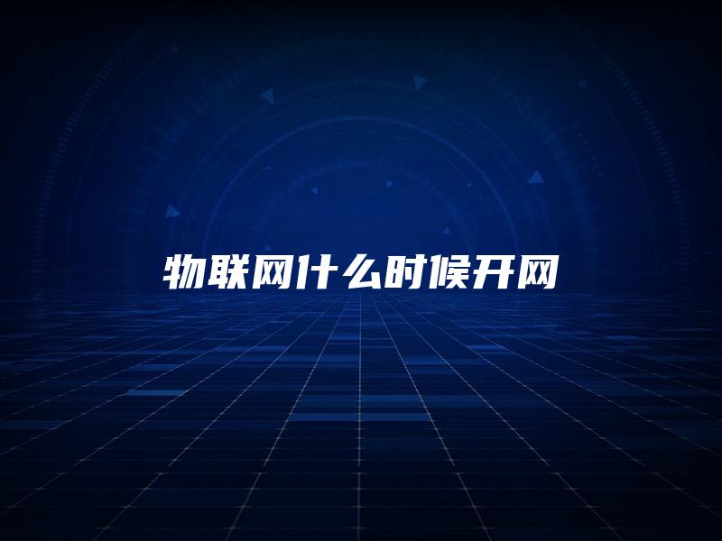 物联网什么时候开网