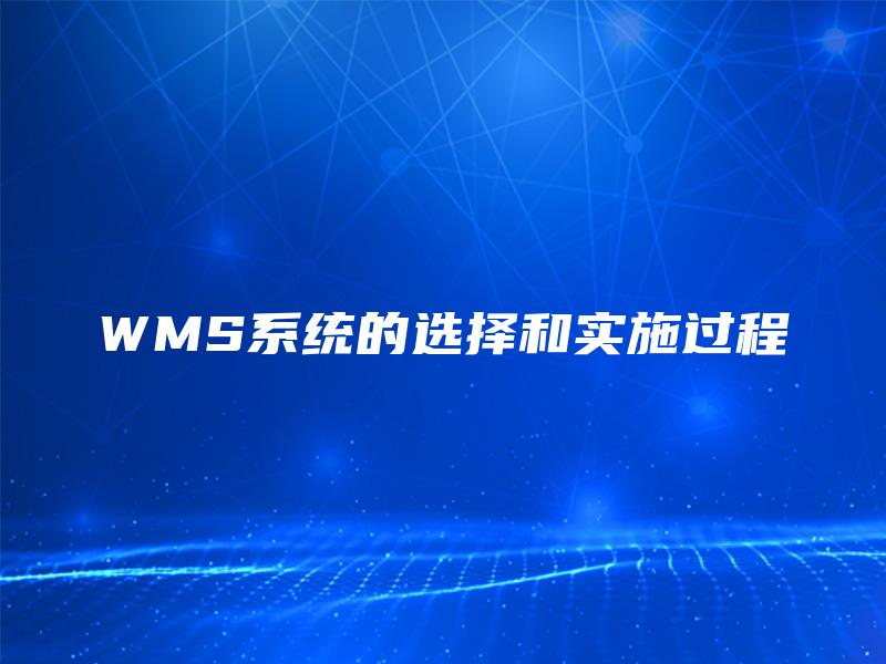 WMS系统的选择和实施过程