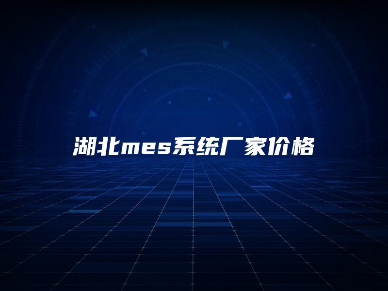 湖北mes系统厂家价格 湖北mes系统厂家价格