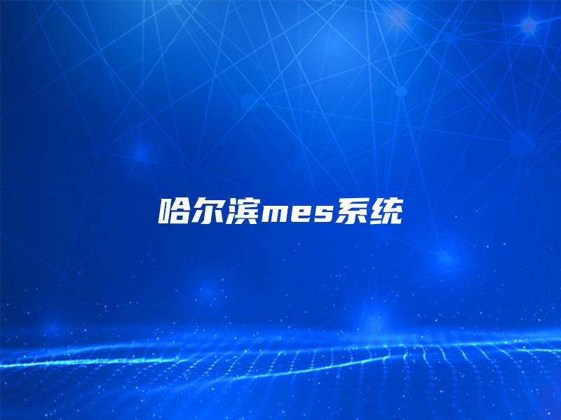 哈尔滨mes系统 哈尔滨mes系统