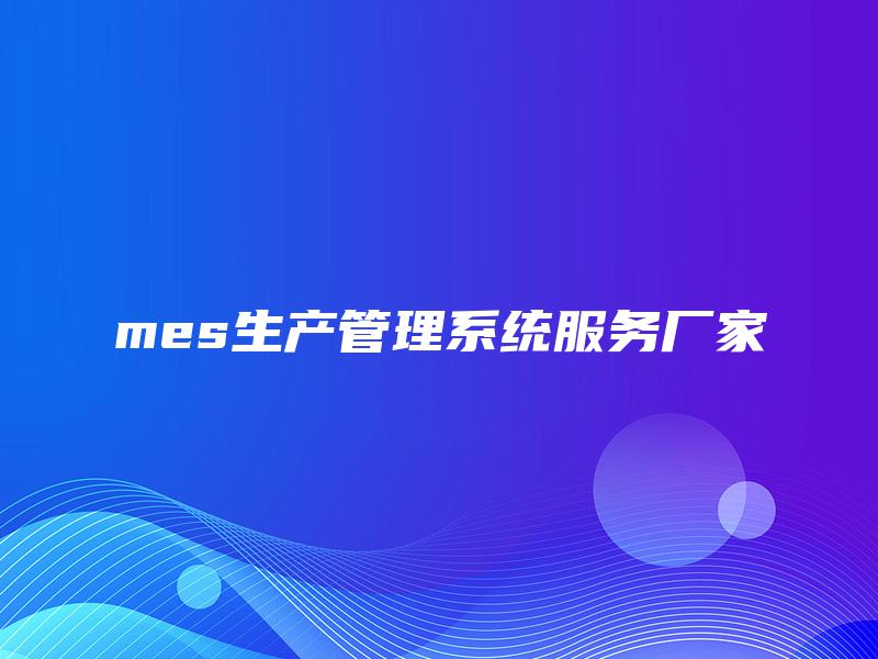 mes生产管理系统服务厂家 mes生产管理系统服务厂家