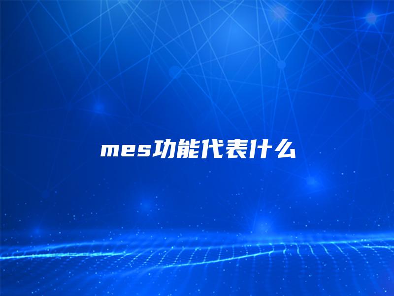 mes功能代表什么