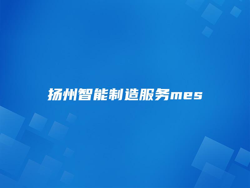 扬州智能制造服务mes