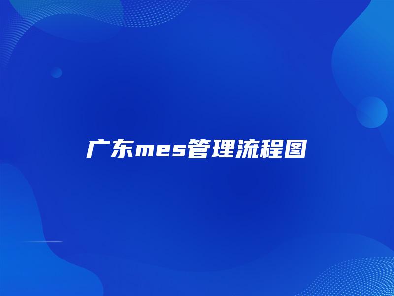 广东mes管理流程图