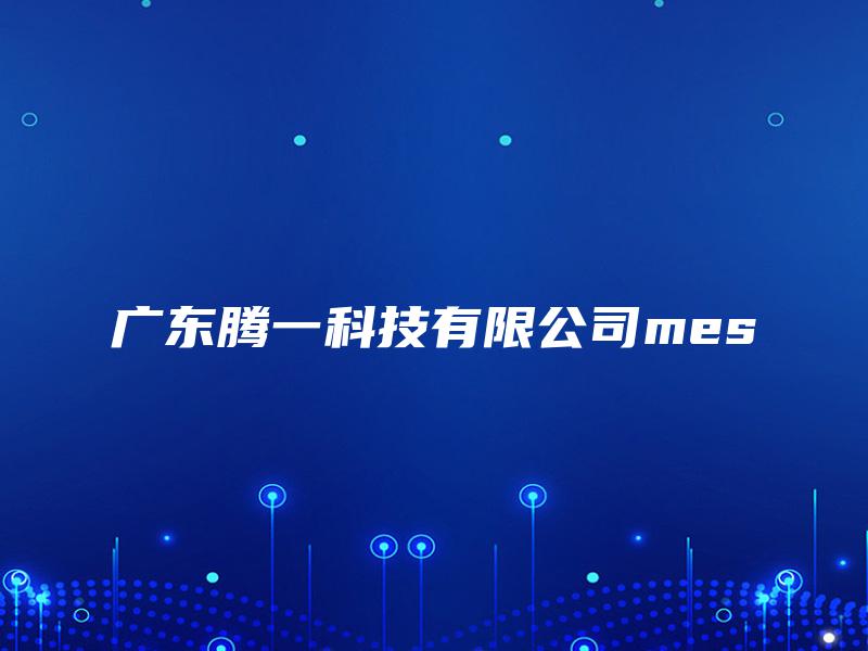 广东腾一科技有限公司mes
