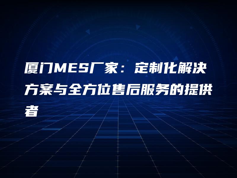 厦门MES厂家：定制化解决方案与全方位售后服务的提供者