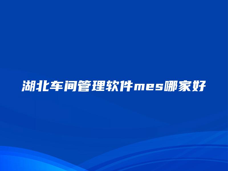 湖北车间管理软件mes哪家好