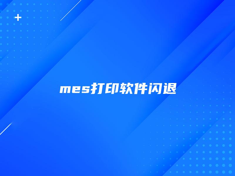 mes打印软件闪退
