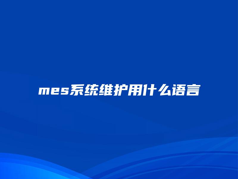 mes系统维护用什么语言
