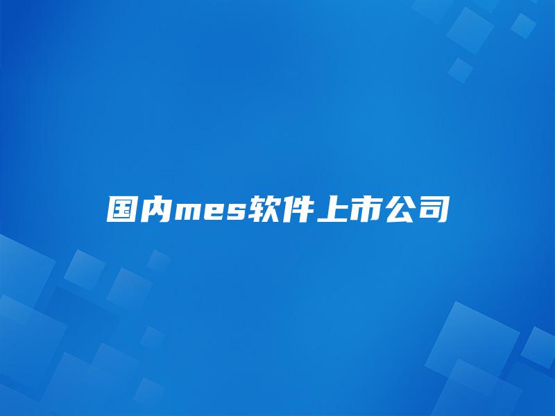 国内mes软件上市公司