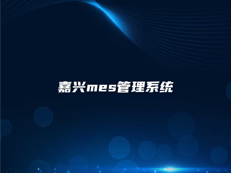 嘉兴mes管理系统