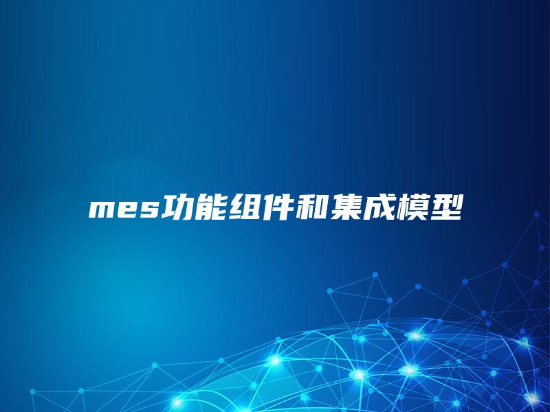 mes功能组件和集成模型