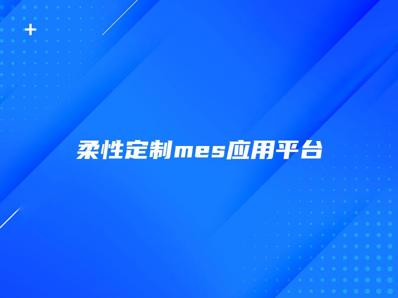 柔性定制mes应用平台