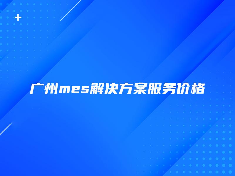 广州mes解决方案服务价格