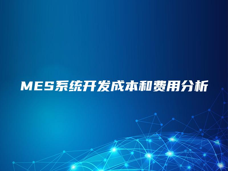 MES系统开发成本和费用分析