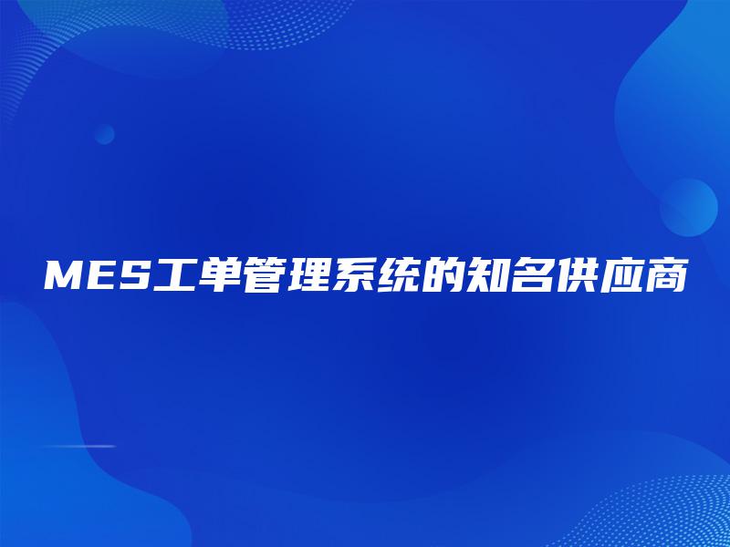 MES工单管理系统的知名供应商