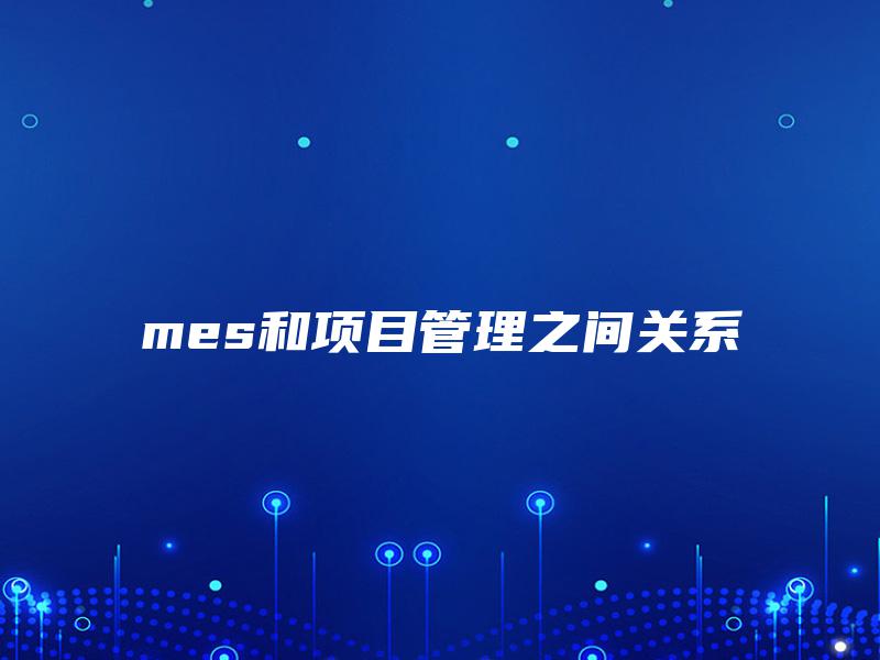 mes和项目管理之间关系