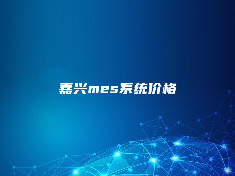 嘉兴mes系统价格