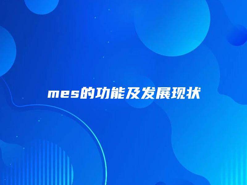 mes的功能及发展现状