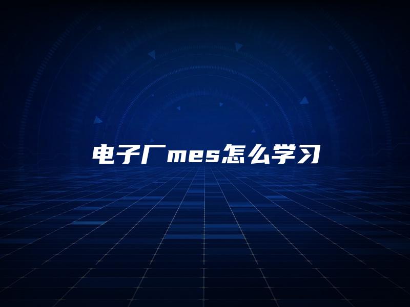 电子厂mes怎么学习