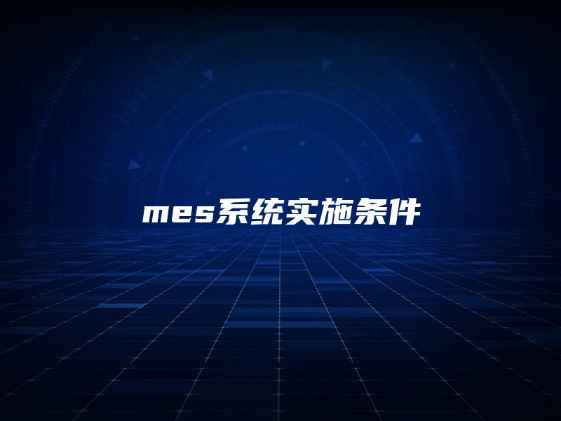mes系统实施条件 mes系统实施条件