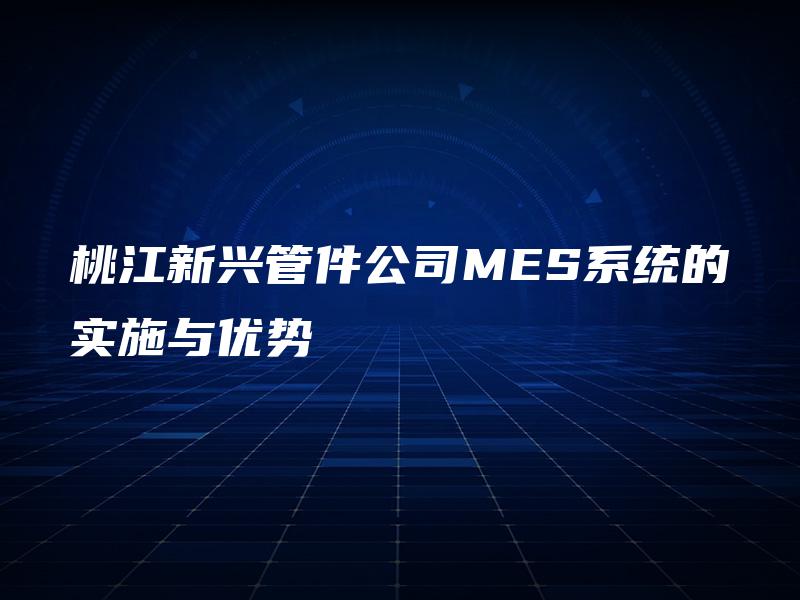 桃江新兴管件公司MES系统的实施与优势